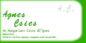 agnes csics business card